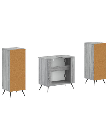 Set di Armadi da Bagno da 2 Pezzi BREDA Sonoma grigio