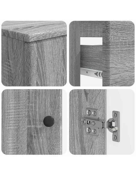 Set di Armadi da Bagno da 2 Pezzi BREDA Sonoma grigio