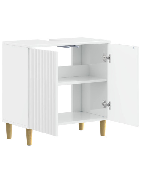Armadio per Lavabo da Bagno ARNHEM Bianco Lucido