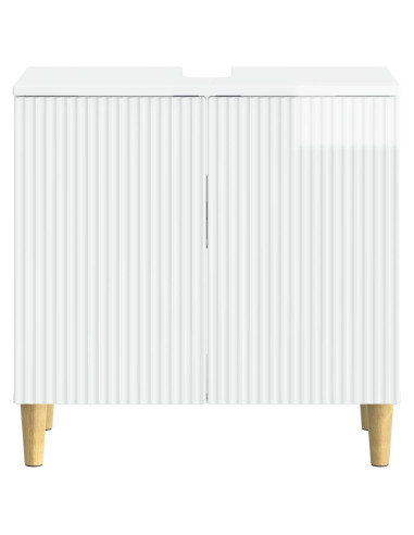 Armadio per Lavabo da Bagno ARNHEM Bianco Lucido