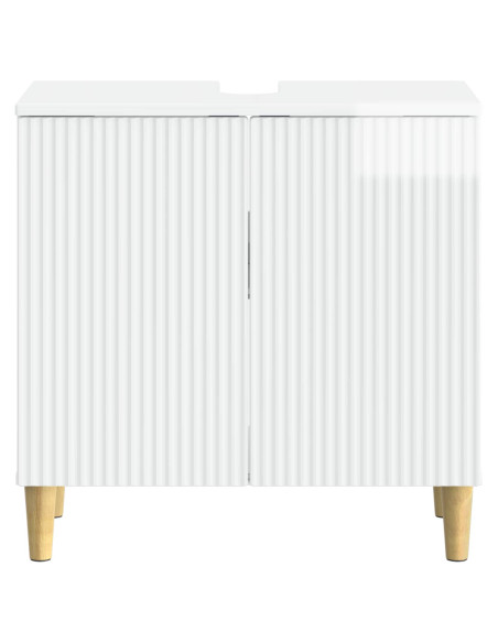 Armadio per Lavabo da Bagno ARNHEM Bianco Lucido