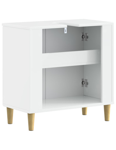 Armadio per Lavabo da Bagno ARNHEM Bianco Lucido