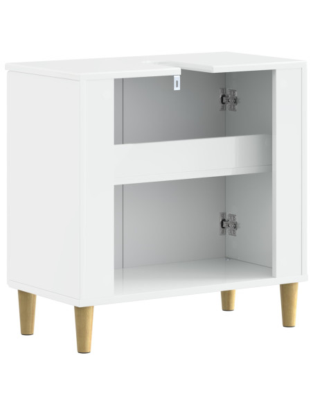 Armadio per Lavabo da Bagno ARNHEM Bianco Lucido