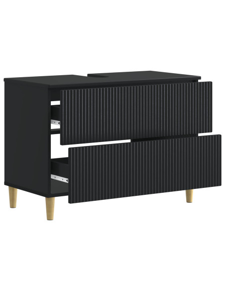 Armadio per Lavabo da Bagno ARNHEM Nero 82 x 41 x 59 cm