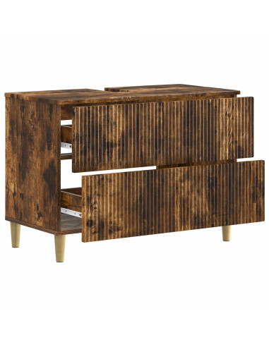Armadio per Lavabo da Bagno ARNHEM Rovere Fumo 82 x 41 x 59 cm