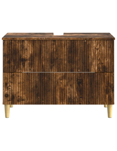 Armadio per Lavabo da Bagno ARNHEM Rovere Fumo 82 x 41 x 59 cm