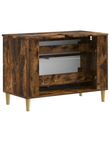 Armadio per Lavabo da Bagno ARNHEM Rovere Fumo 82 x 41 x 59 cm