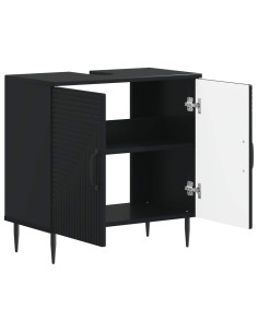 Armadio per Lavabo da Bagno HAARLEM Nero 59,5 x 31,5 x 59 cm 2
