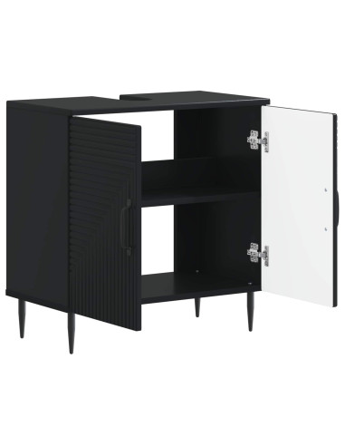 Armadio per Lavabo da Bagno HAARLEM Nero 59,5 x 31,5 x 59 cm