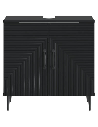 Armadio per Lavabo da Bagno HAARLEM Nero 59,5 x 31,5 x 59 cm