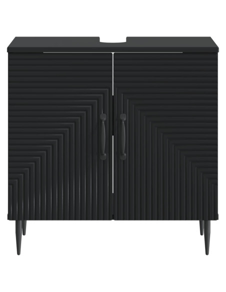Armadio per Lavabo da Bagno HAARLEM Nero 59,5 x 31,5 x 59 cm