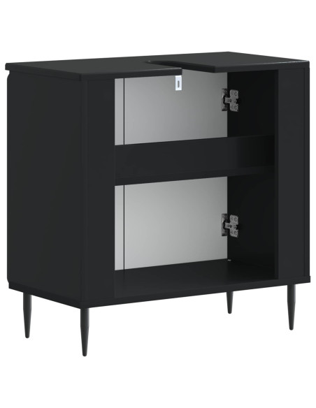 Armadio per Lavabo da Bagno HAARLEM Nero 59,5 x 31,5 x 59 cm