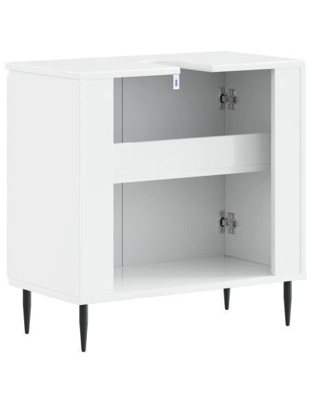 Armadio per Lavabo da Bagno HAARLEM Bianco Lucido