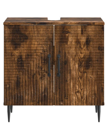 Armadio per Lavabo da Bagno HAARLEM Rovere Fumo
