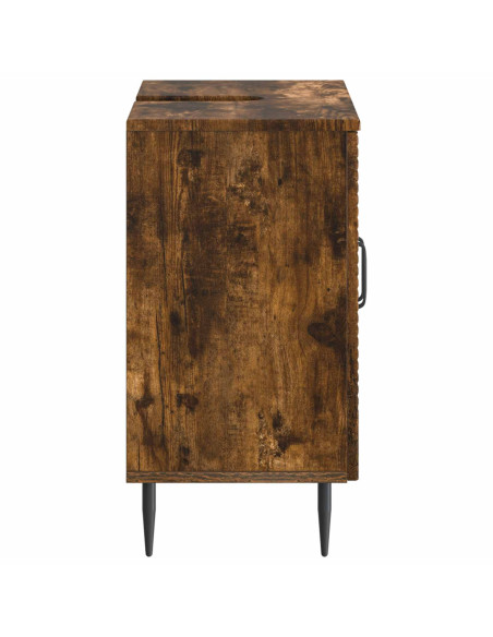 Armadio per Lavabo da Bagno HAARLEM Rovere Fumo
