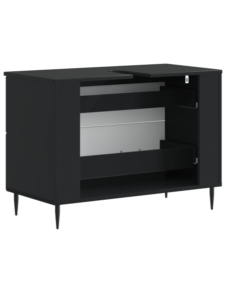 Armadio per Lavabo da Bagno HAARLEM Nero 82 x 41 x 58,5 cm