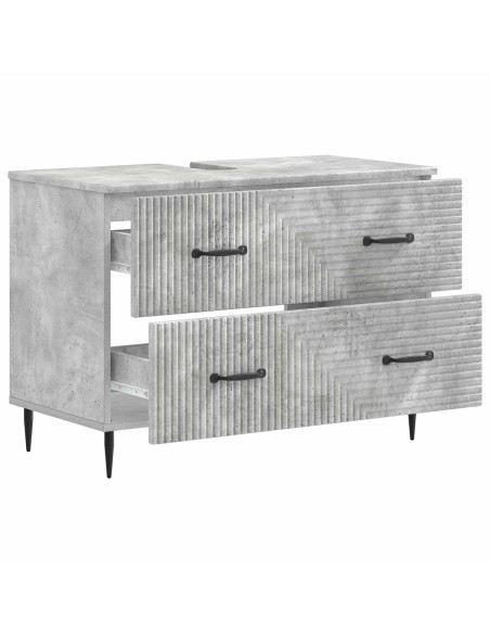 Armadio per Lavabo da Bagno HAARLEM Grigio Cemento