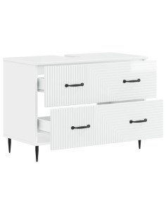 Armadio per Lavabo da Bagno HAARLEM Bianco Lucido 2
