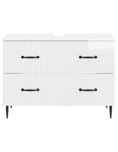 Armadio per Lavabo da Bagno HAARLEM Bianco Lucido