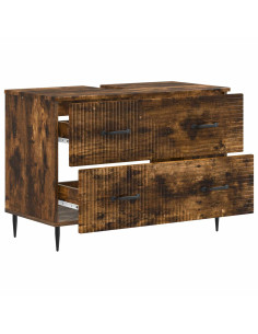 Armadio per Lavabo da Bagno HAARLEM Rovere Fumo 2