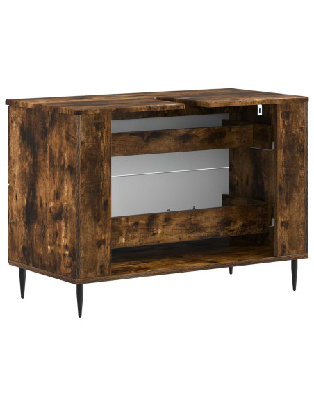 Armadio per Lavabo da Bagno HAARLEM Rovere Fumo