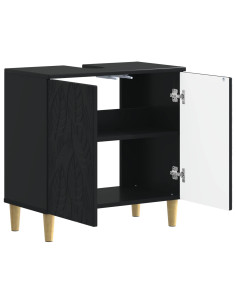 Armadio per Lavabo da Bagno DELFT Nero 59,5 x 31,5 x 59 cm 2