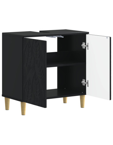 Armadio per Lavabo da Bagno DELFT Nero 59,5 x 31,5 x 59 cm