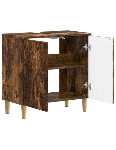 Armadio per Lavabo da Bagno DELFT Rovere Fumo