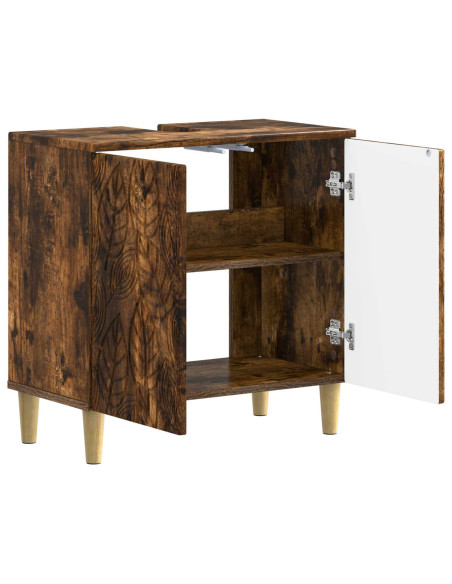 Armadio per Lavabo da Bagno DELFT Rovere Fumo