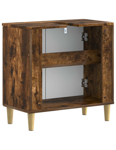 Armadio per Lavabo da Bagno DELFT Rovere Fumo