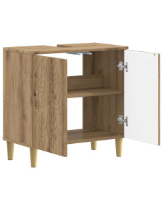 Armadio per Lavabo da Bagno DELFT Rovere Artigianale 2