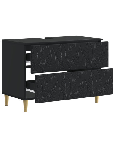 Armadio per Lavabo da Bagno DELFT Nero 82 x 41 x 59 cm