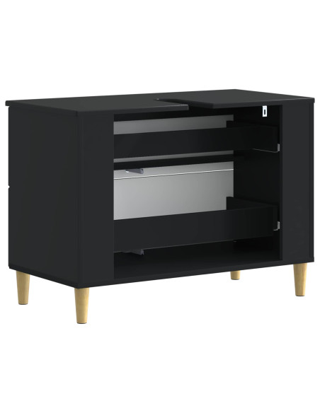 Armadio per Lavabo da Bagno DELFT Nero 82 x 41 x 59 cm