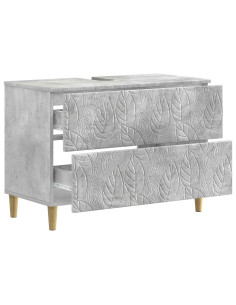 Armadio per Lavabo da Bagno DELFT Grigio Cemento 2