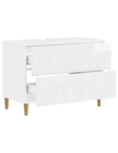 Armadio per Lavabo da Bagno DELFT Bianco Lucido 82 x 41 x 59 cm 2
