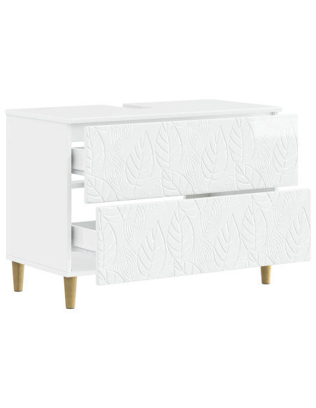 Armadio per Lavabo da Bagno DELFT Bianco Lucido 82 x 41 x 59 cm