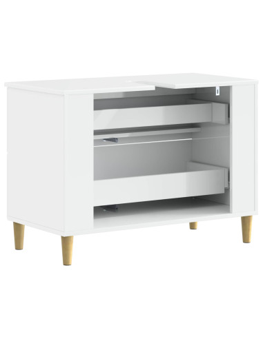 Armadio per Lavabo da Bagno DELFT Bianco Lucido 82 x 41 x 59 cm