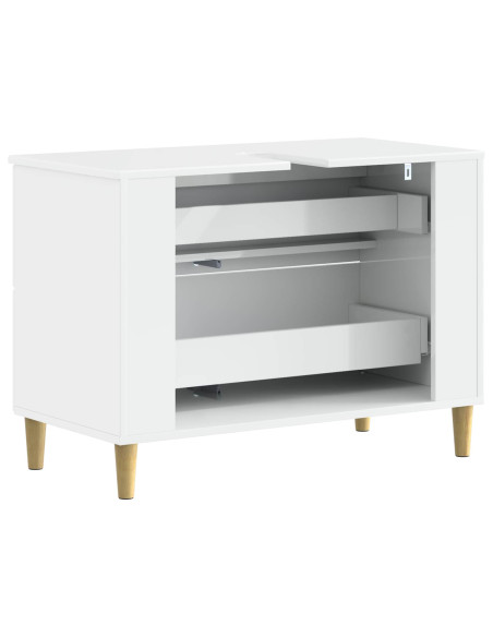 Armadio per Lavabo da Bagno DELFT Bianco Lucido 82 x 41 x 59 cm