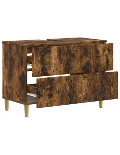 Armadio per Lavabo da Bagno DELFT Rovere Fumo 82 x 41 x 59 cm 2