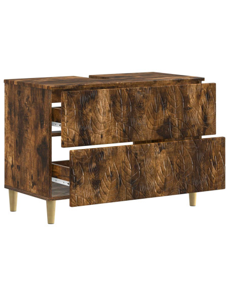 Armadio per Lavabo da Bagno DELFT Rovere Fumo 82 x 41 x 59 cm