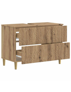 Armadio per Lavabo da Bagno DELFT Rovere Artigianale 2