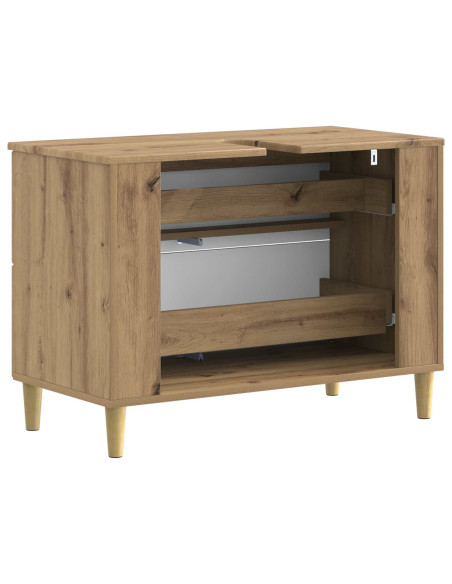 Armadio per Lavabo da Bagno DELFT Rovere Artigianale