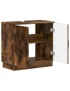 Armadio per Lavabo da Bagno HOORN Rovere Fumo 2