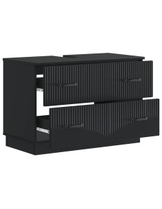 Armadio per Lavabo da Bagno HOORN Nero 82 x 41 x 56 cm 2