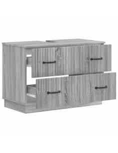 Armadio per Lavabo da Bagno HOORN Sonoma grigio 82 x 41 x 56 cm 2