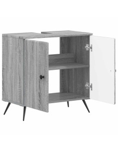 Armadio per Lavabo da Bagno BREDA Sonoma grigio 2