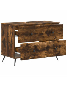 Armadio per Lavabo da Bagno BREDA Rovere Fumo 82 x 41 x 59 cm 2
