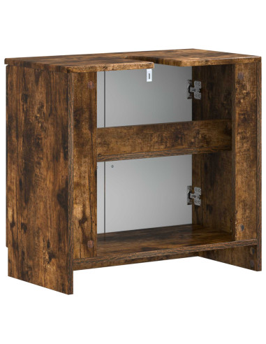 Armadio per Lavabo da Bagno UTRECHT Rovere Fumo