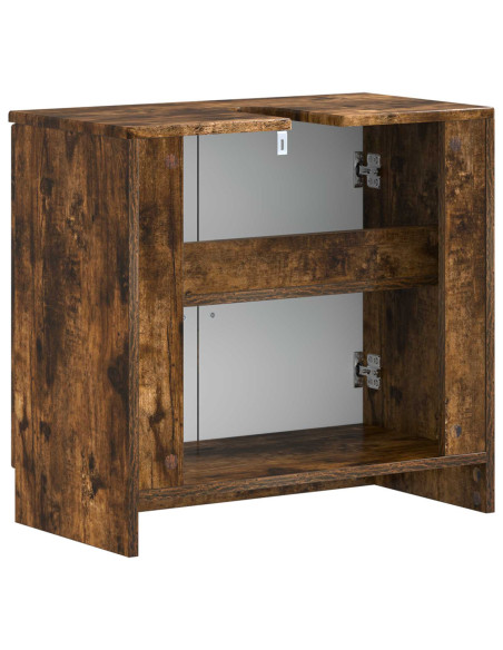 Armadio per Lavabo da Bagno UTRECHT Rovere Fumo