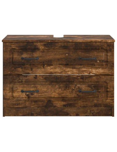 Armadio per Lavabo da Bagno UTRECHT Rovere Fumo 82 x 41 x 56 cm
